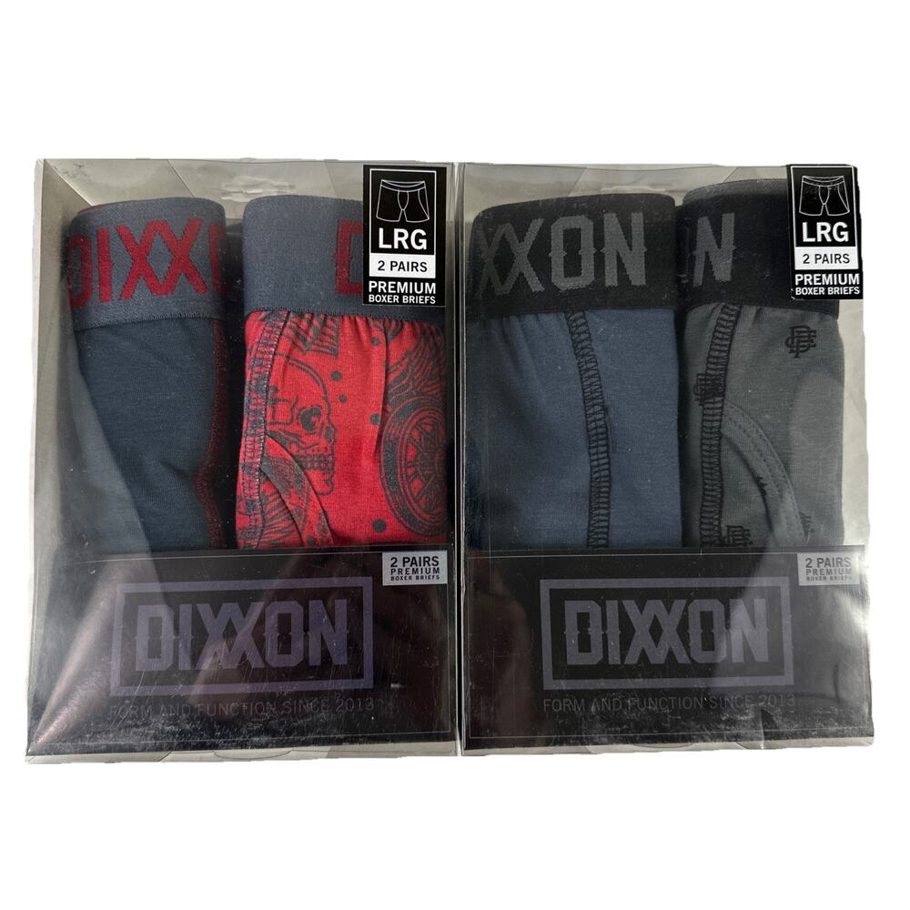 NIB Dixxon Flannel Company Men’s Large Premium Boxer Briefs Assorted 4 Pairs